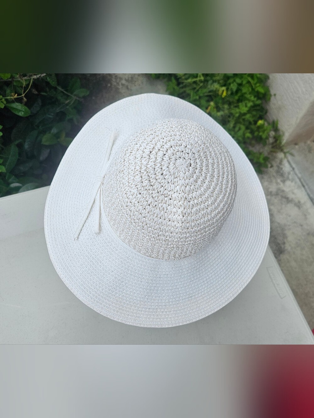 White Knit Sun Hat - Women Accessories